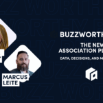 Buzzworthy LIVE promo graphic with Amanda Darnley and Marcus Leite. Event title: The New Association Playbook. Date: September 10, 2025 at 11:00 AM CT.