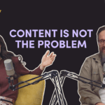 Breanna and Marcus on dark background with text, content is not the problem