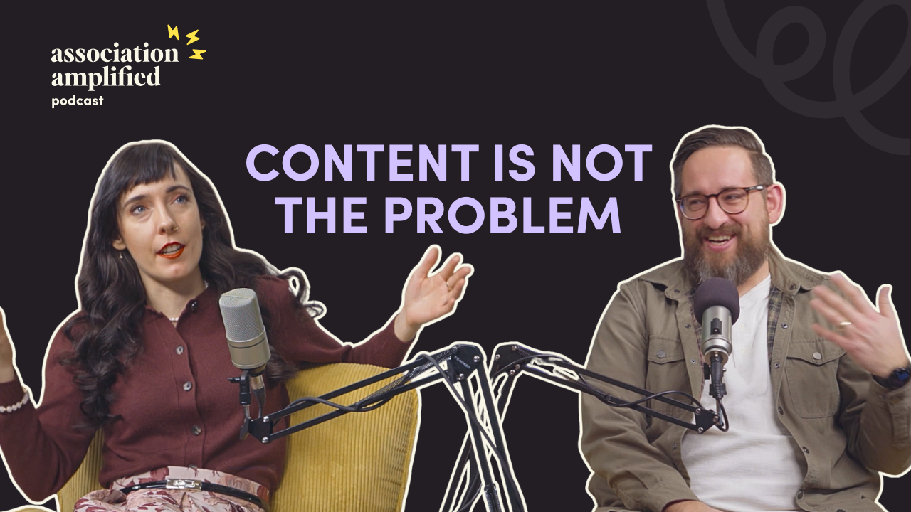 Breanna and Marcus on dark background with text, content is not the problem