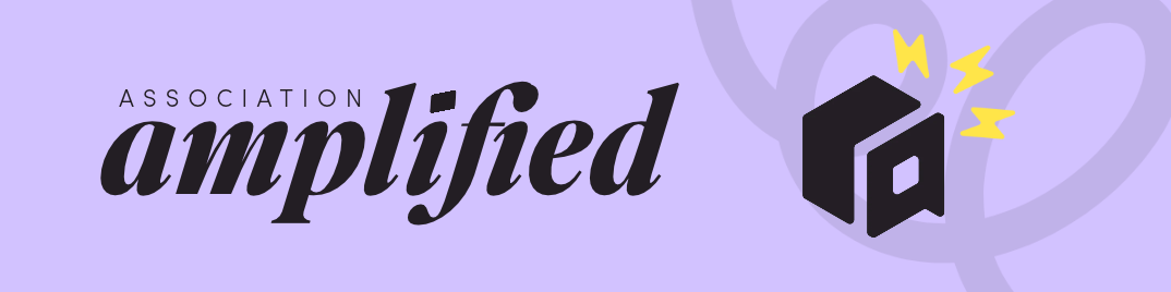Association Amplified on purple background